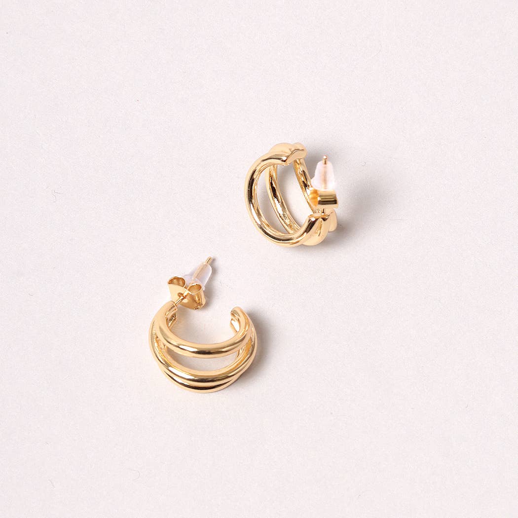 Gold Double Ring Hoops