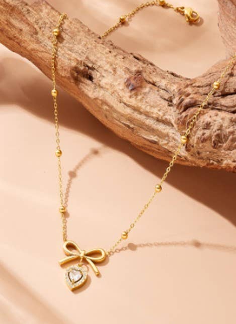 Heart & Bow Necklace