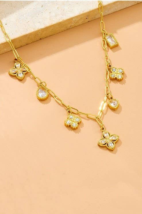 Cross Clover Charm Necklace - Image 3