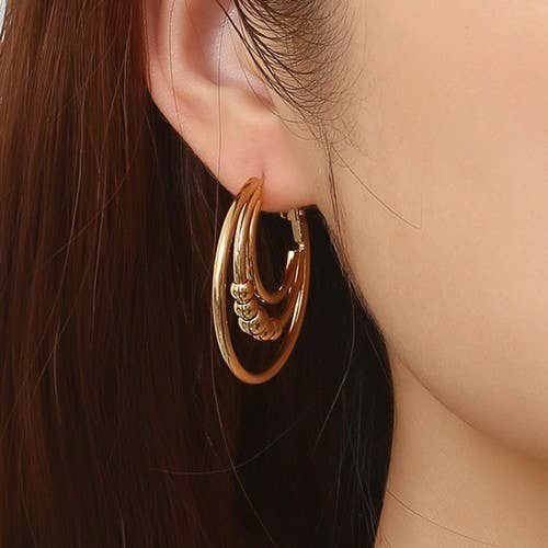 Layered Bead Hoops