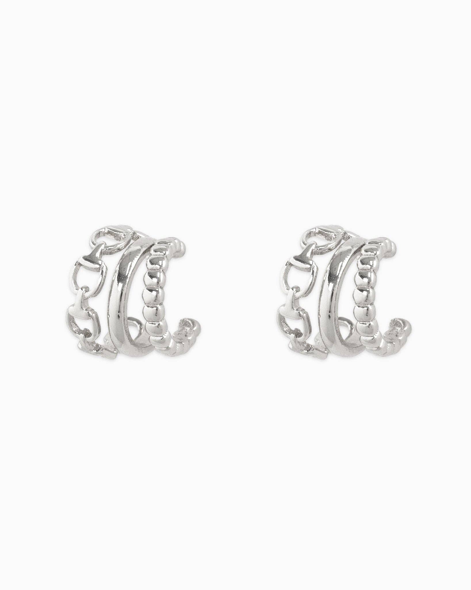 3-Line Hoop Earrings
