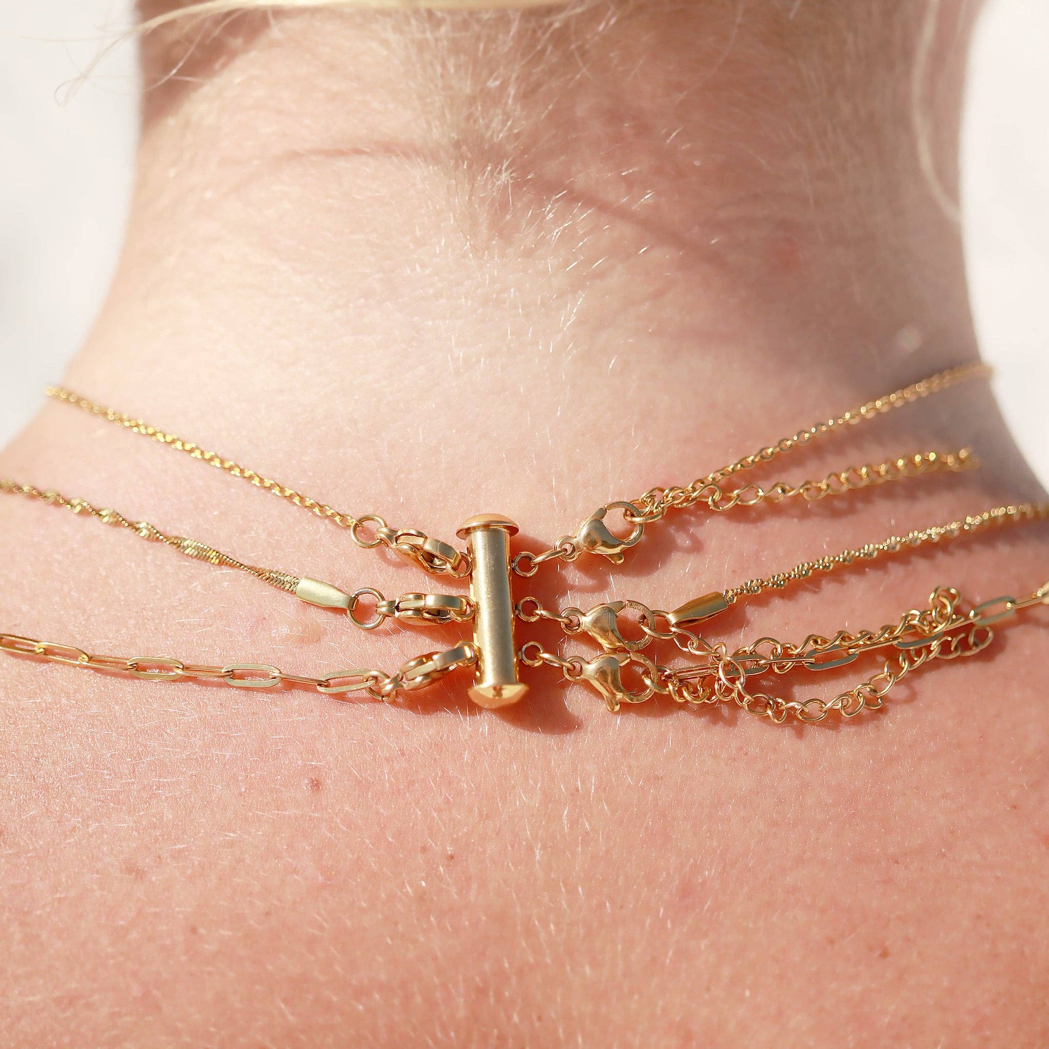 3 Row Layering Necklace Magnetic Clasp - Image 4