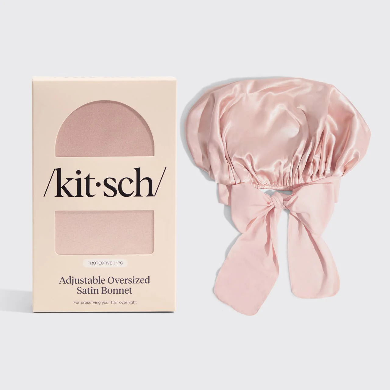 Adjustable Satin Bonnet - Blush