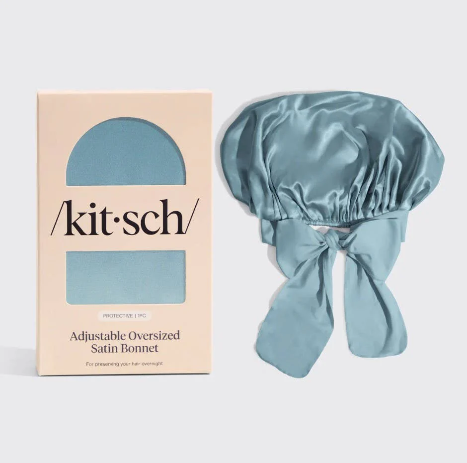 Adjustable Satin Bonnet - Haze Blue