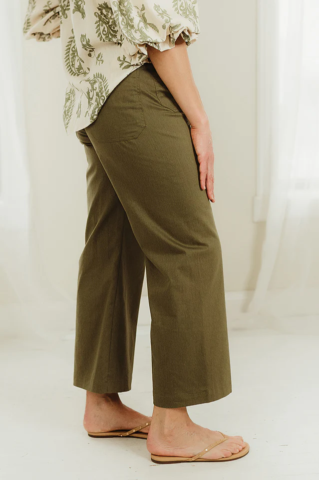 Olive Ankle Stretch Pants - Image 2