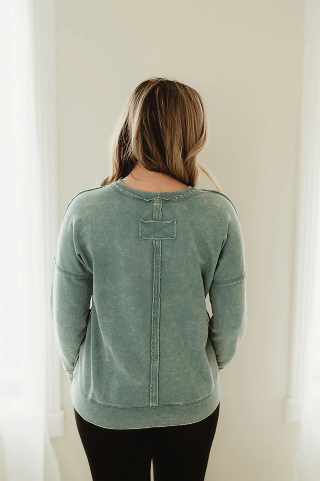 Ash Blue Raw Edge Pullover - Image 3
