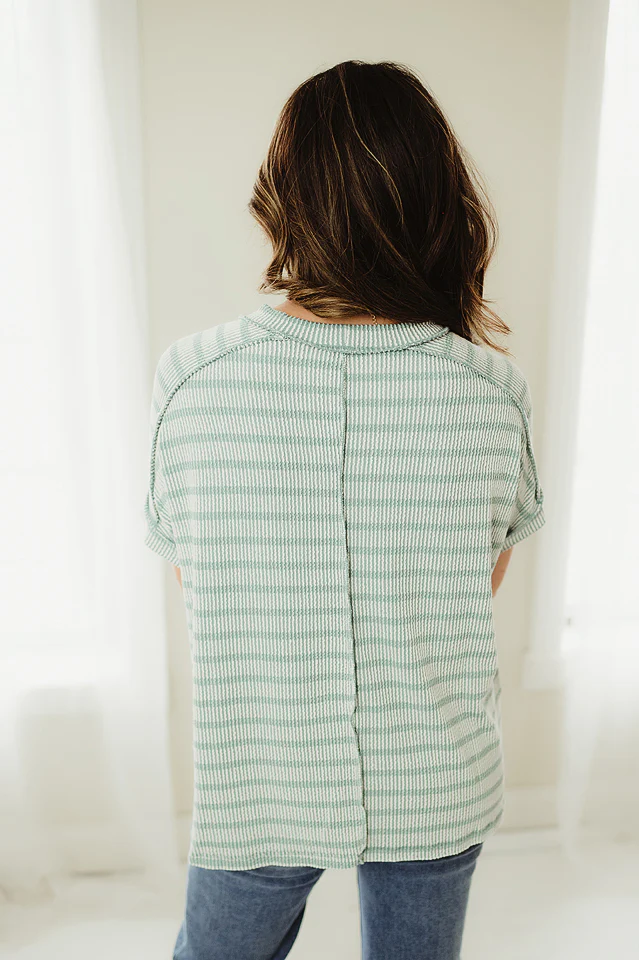 Ash Jade Striped Statement Top - Image 4