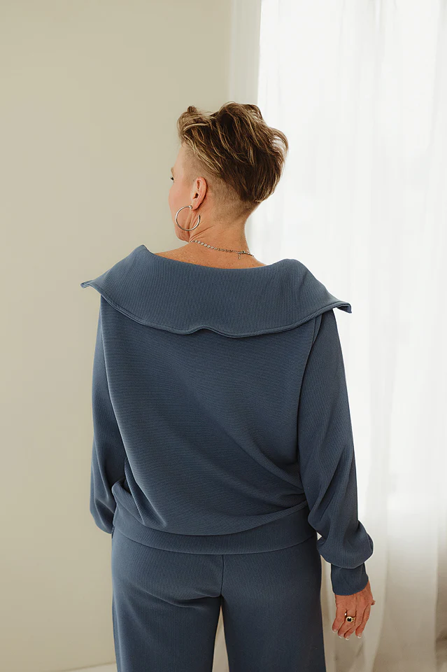 Dusty Blue Refined Comfort Ribbed Set - Image 4