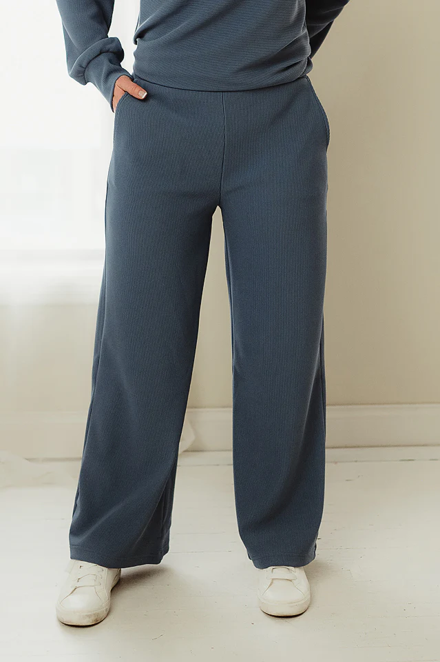 Dusty Blue Refined Comfort Ribbed Set - Image 5