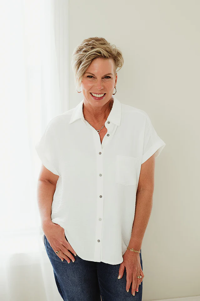 White Easy Flow Button-Up