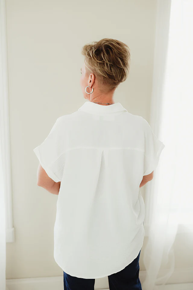 White Easy Flow Button-Up - Image 4