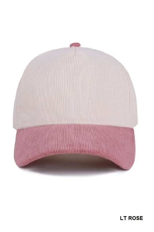Light Rose Two Tone Corduroy Hat - Image 2