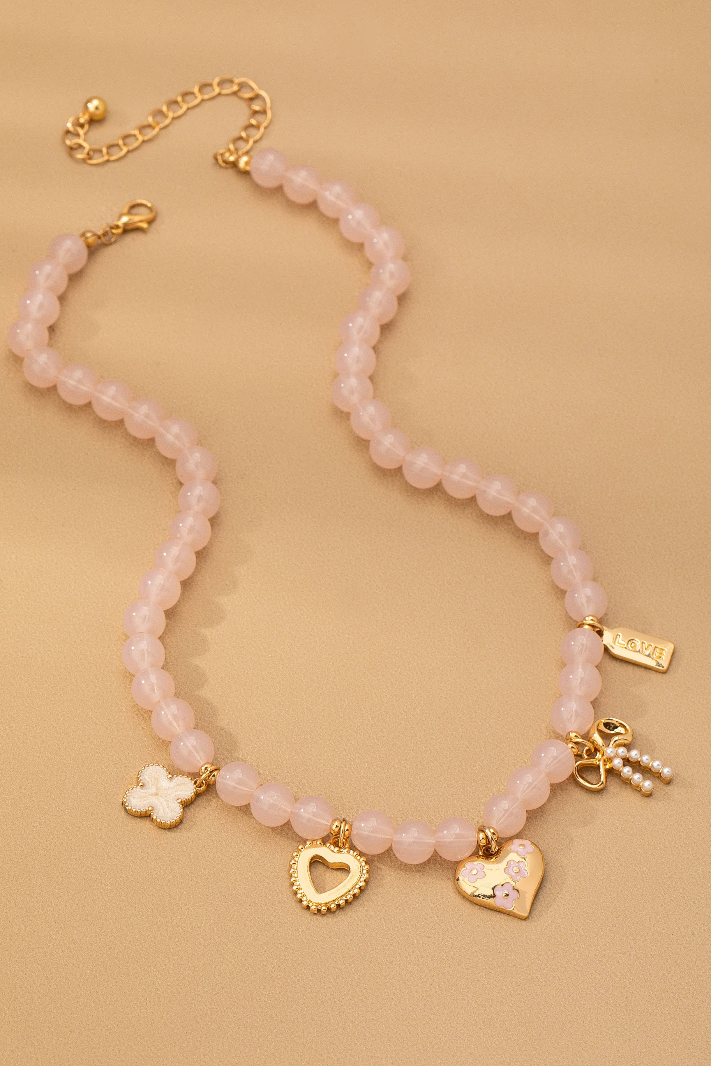 Beaded Charm Clover Necklace - Image 3