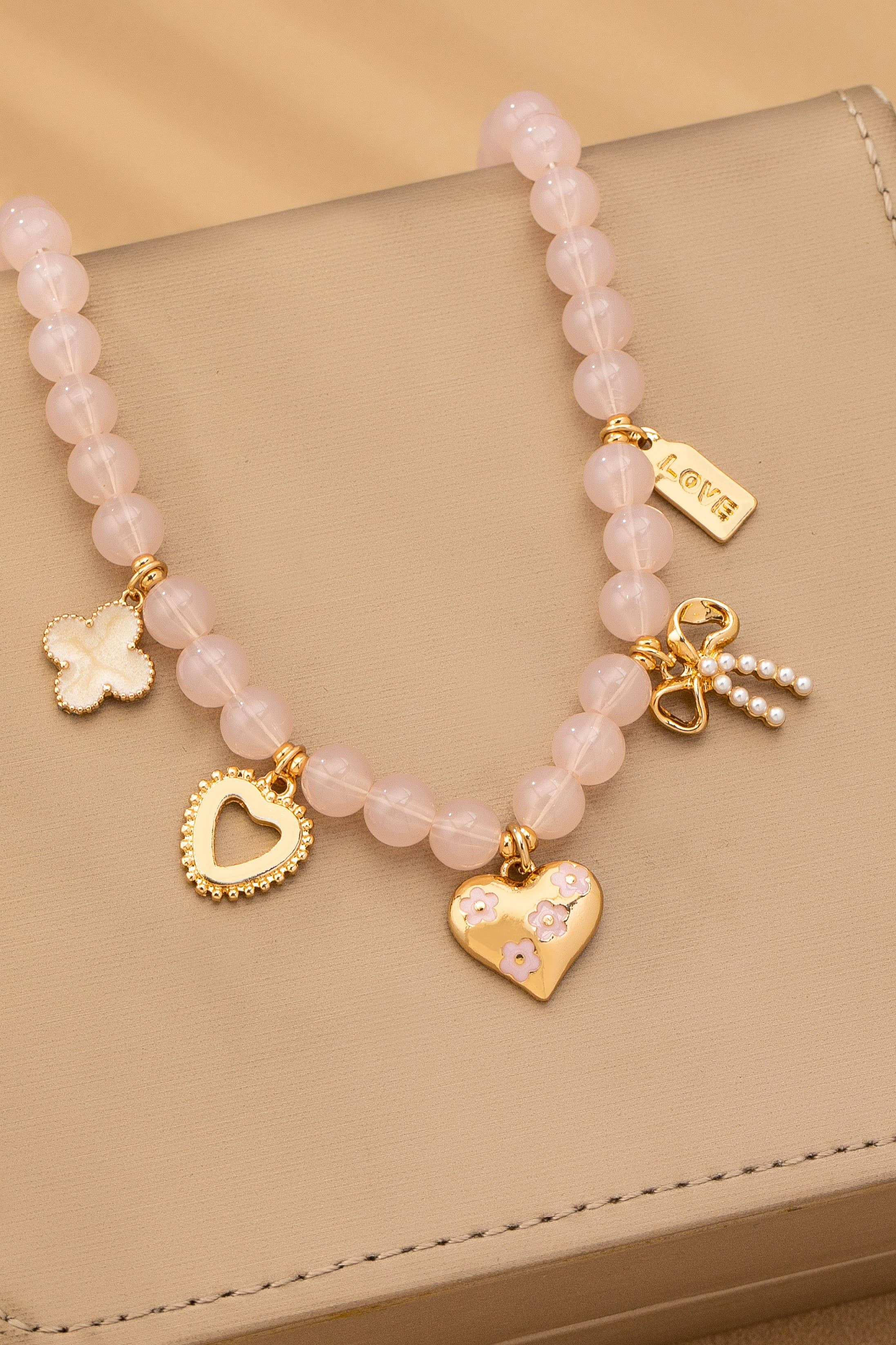 Beaded Charm Clover Necklace - Image 4