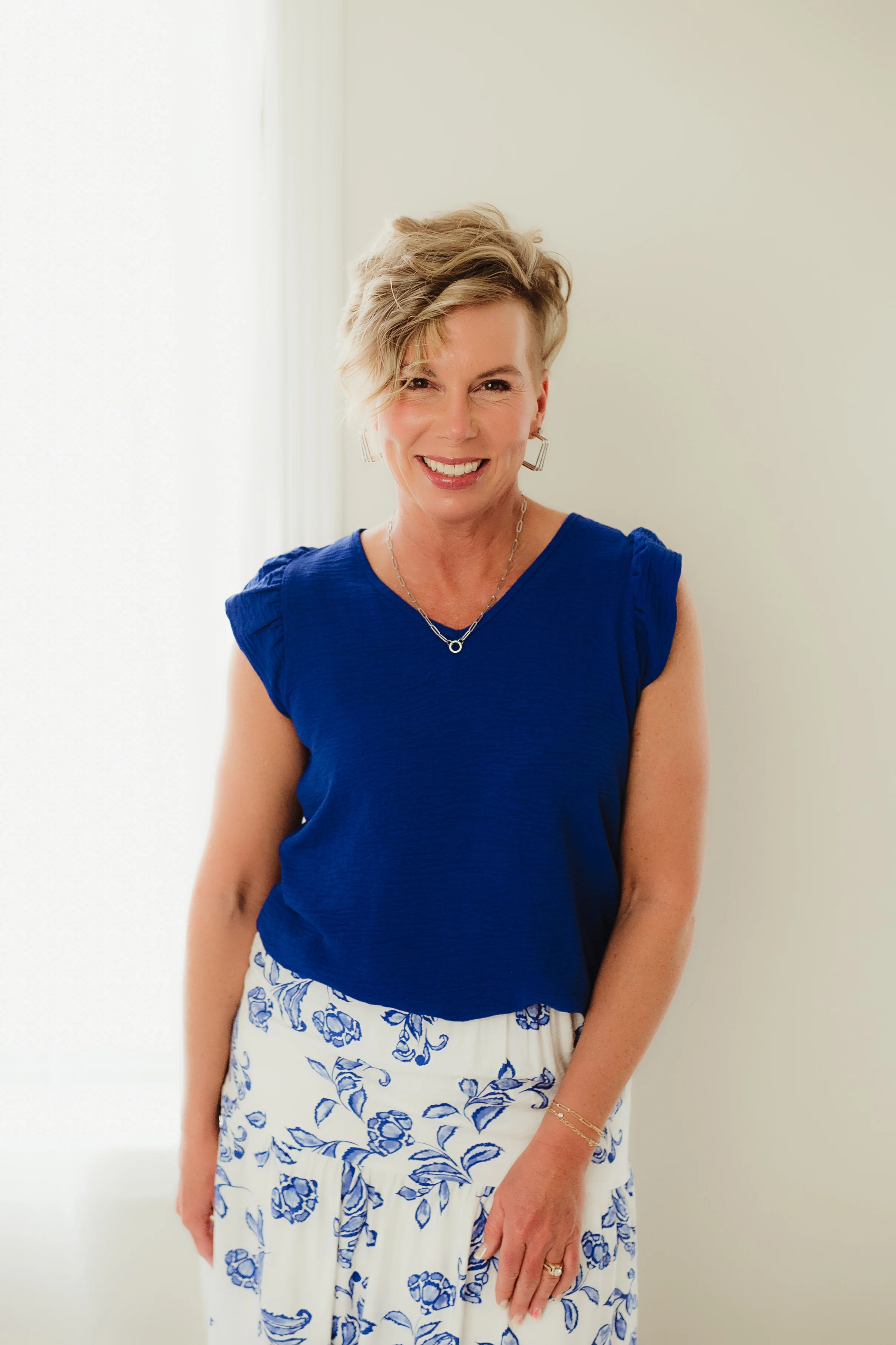 Royal Carefree Flutter Top