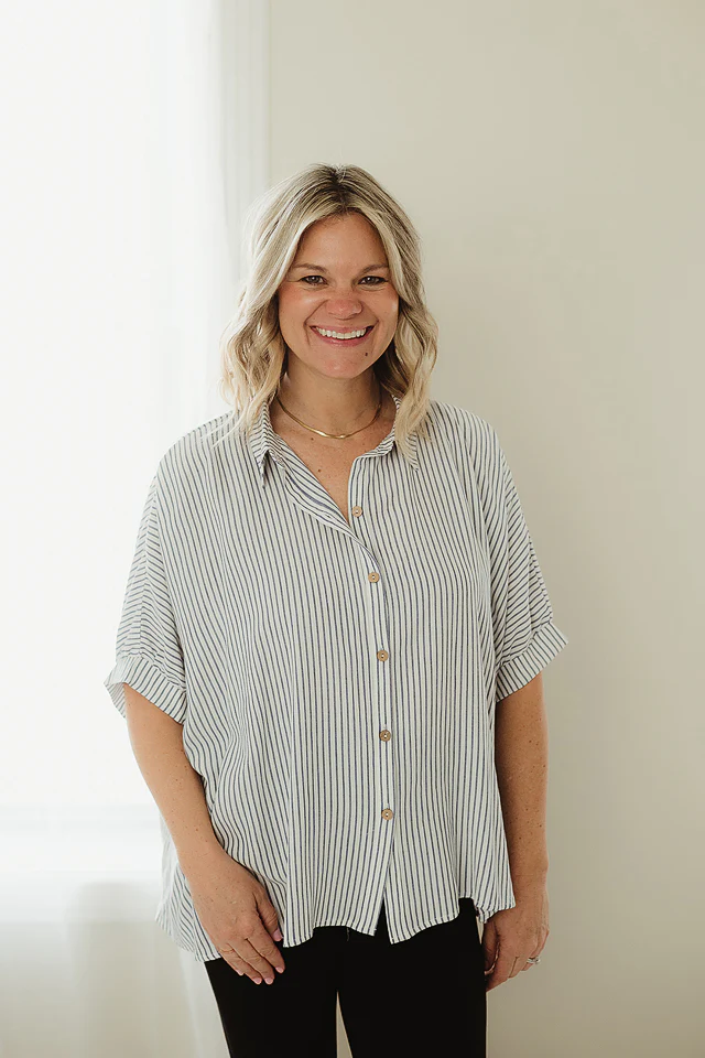 Blue Stripe Edit Top