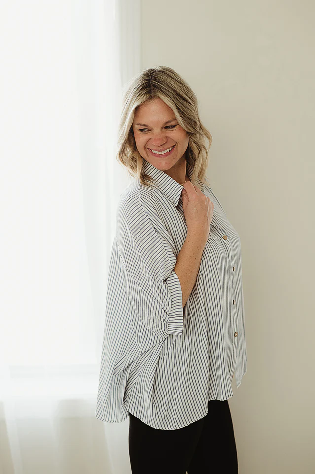 Blue Stripe Edit Top - Image 2