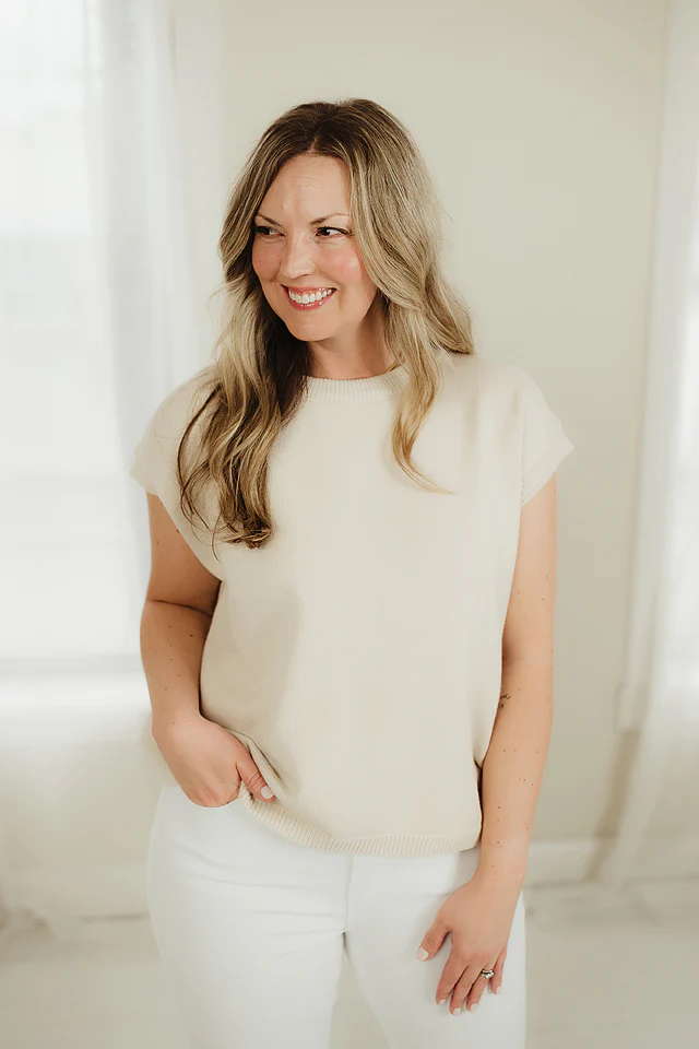 Sand Beige Effortless Charm Top