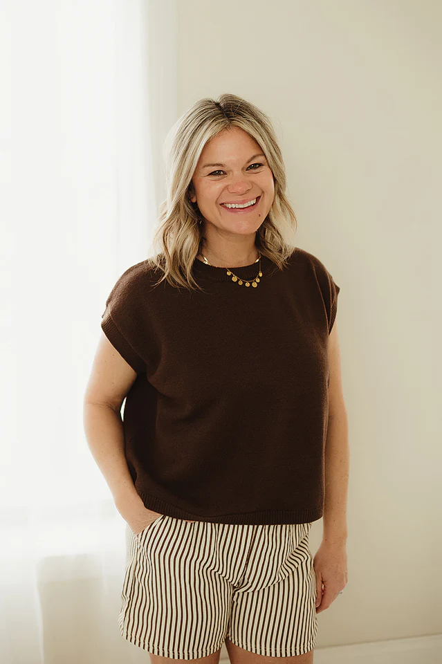 Brown Effortless Charm Top