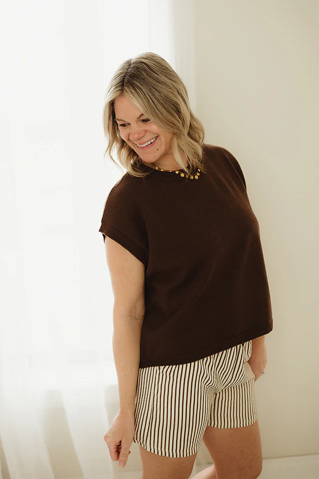 Brown Effortless Charm Top - Image 2