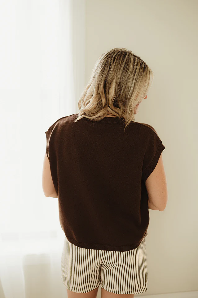 Brown Effortless Charm Top - Image 3