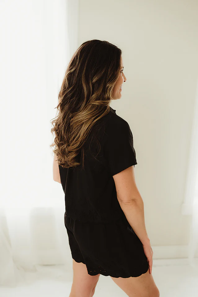 Black Everyday Eyelet Blouse - Image 3