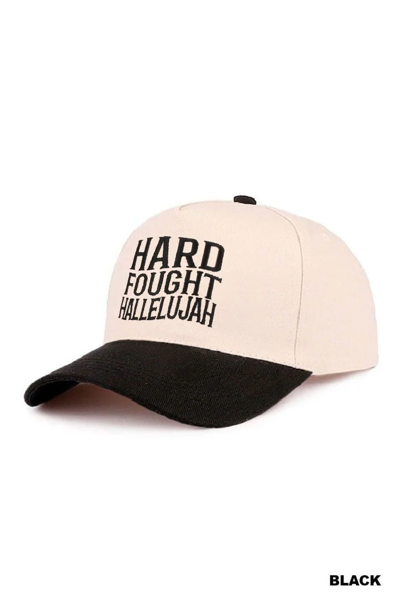 Black "HARD FOUGHT HALLELUJAH" Hat