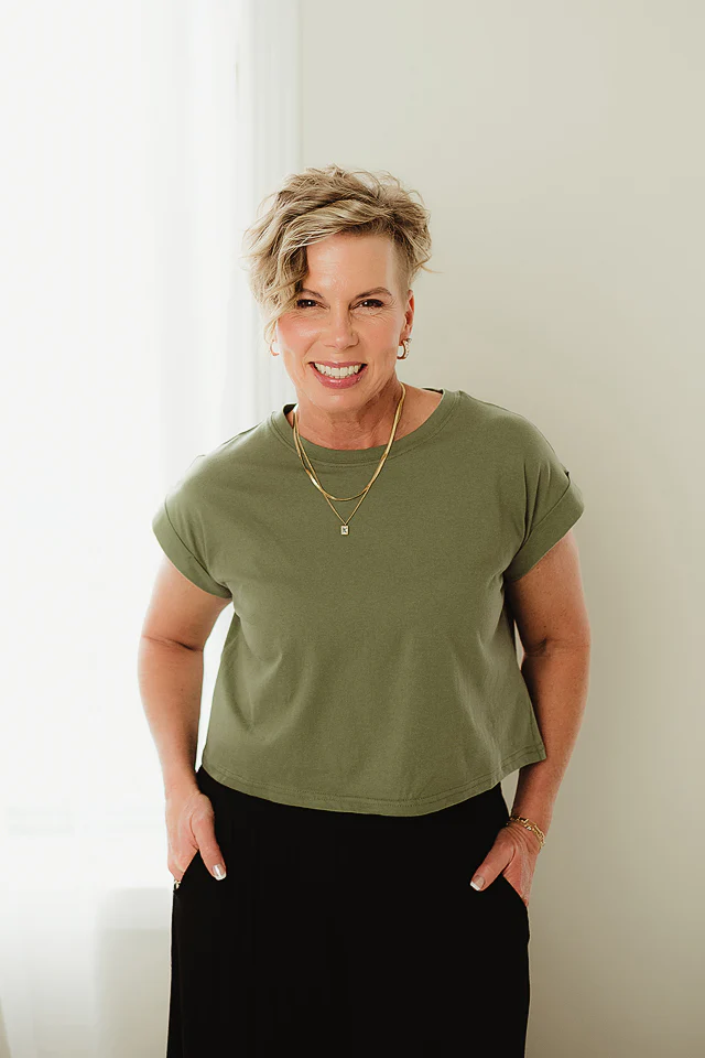 Olive Cotton Crop Top