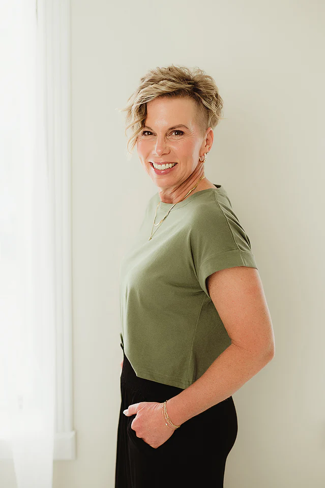 Olive Cotton Crop Top - Image 3