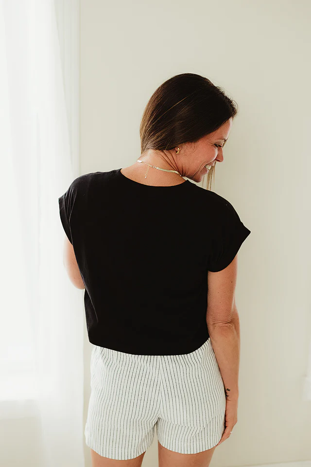 Black Cotton Crop Top - Image 3
