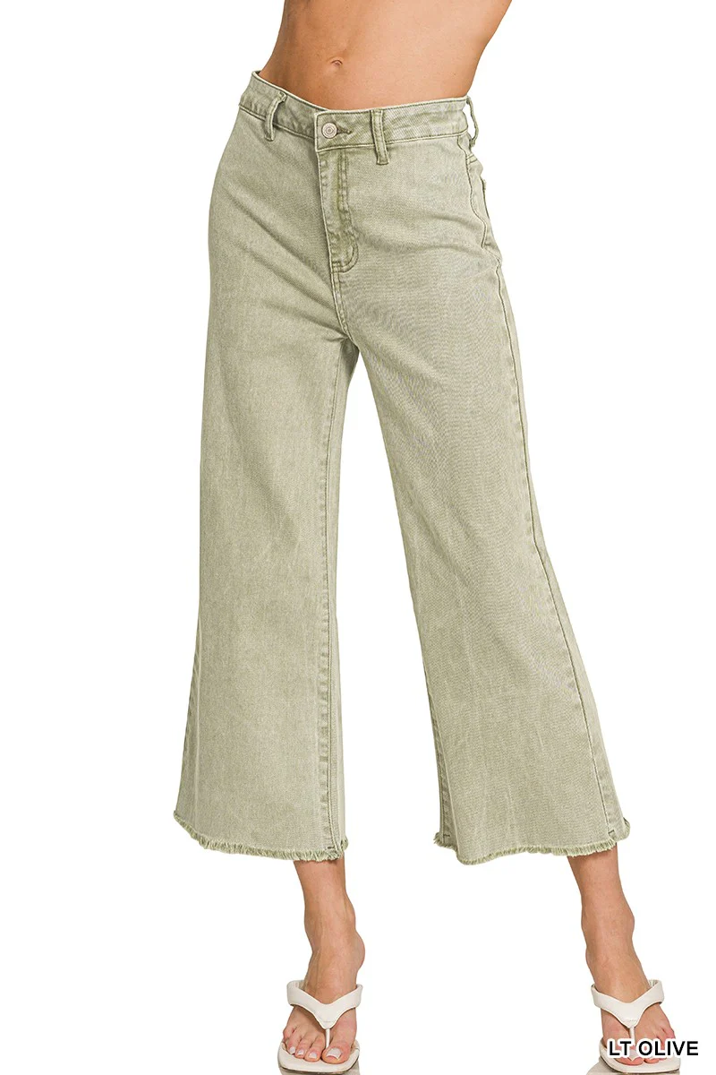 Light Olive Petite Straight Leg Pants