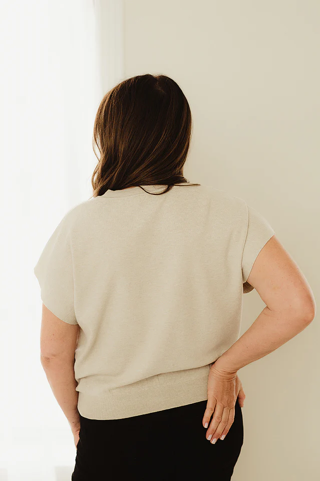 Sand Beige Round Dolman Top - Image 2