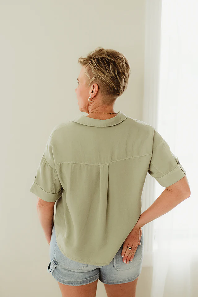Olive Seabreeze Button Down - Image 3