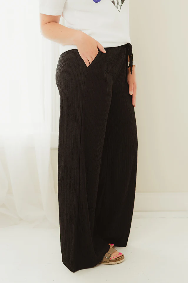 Black Bliss Textured Pants - Image 3