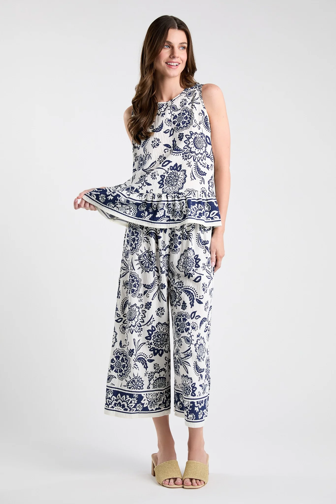 Blue Willow Printed Pants - Image 3
