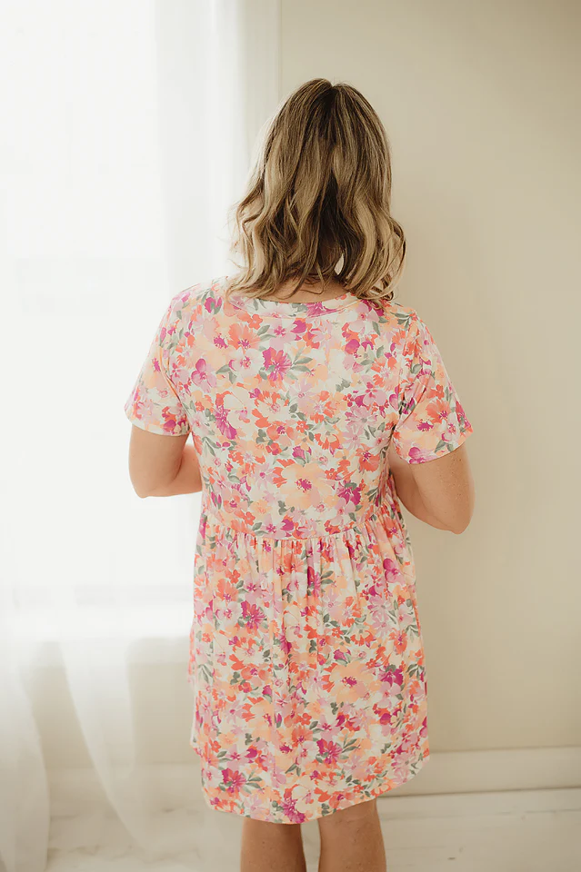 Peach Blossom Babydoll Dress - Image 4