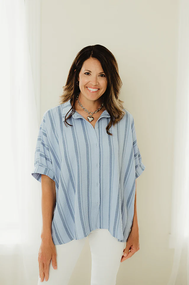 Spring Blue Boardwalk Breeze Top