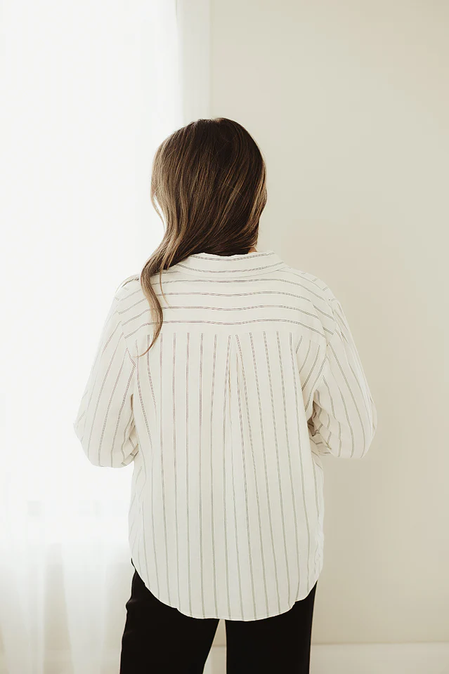 White Breezy Lines Top - Image 3