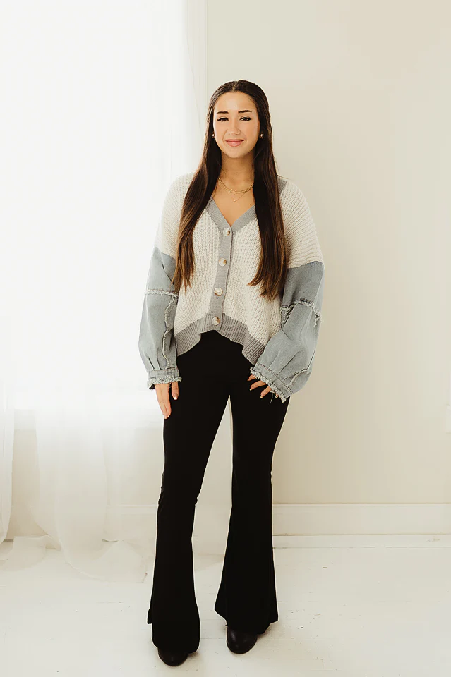 Button Up Denim Cardigan - Image 2