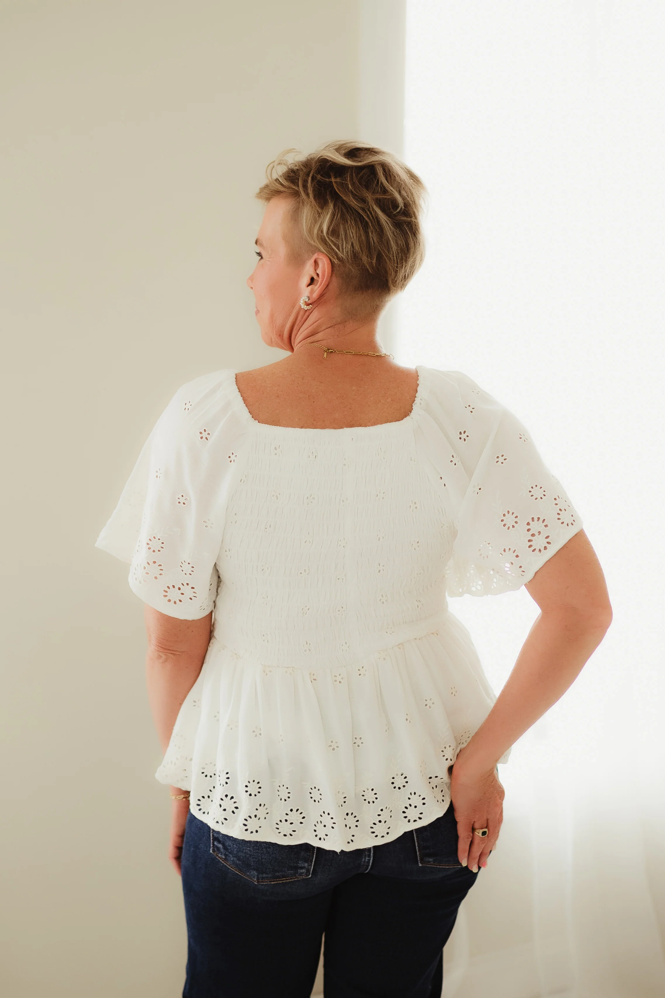 White Romantic Charm Blouse - Image 4