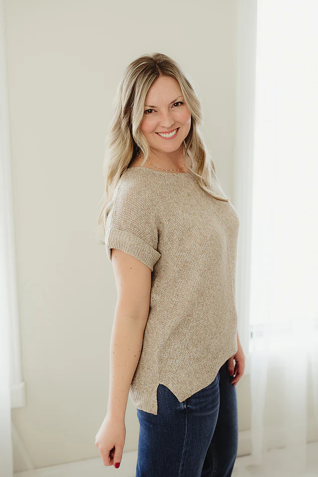 Taupe Luxe Lounge Top - Image 3
