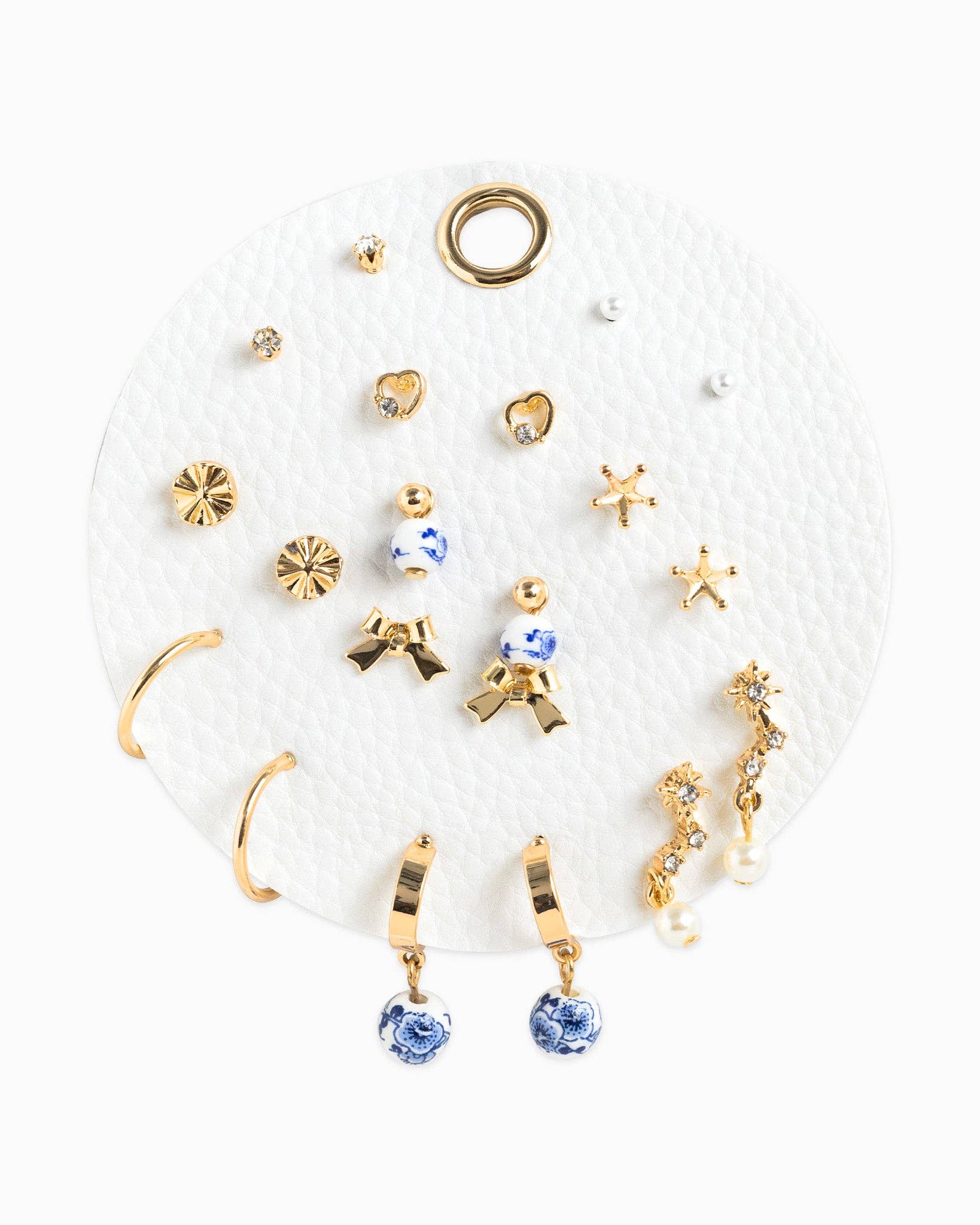 Golden Charm Earring Set