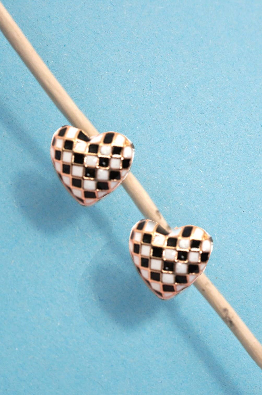 Checker Heart Earrings