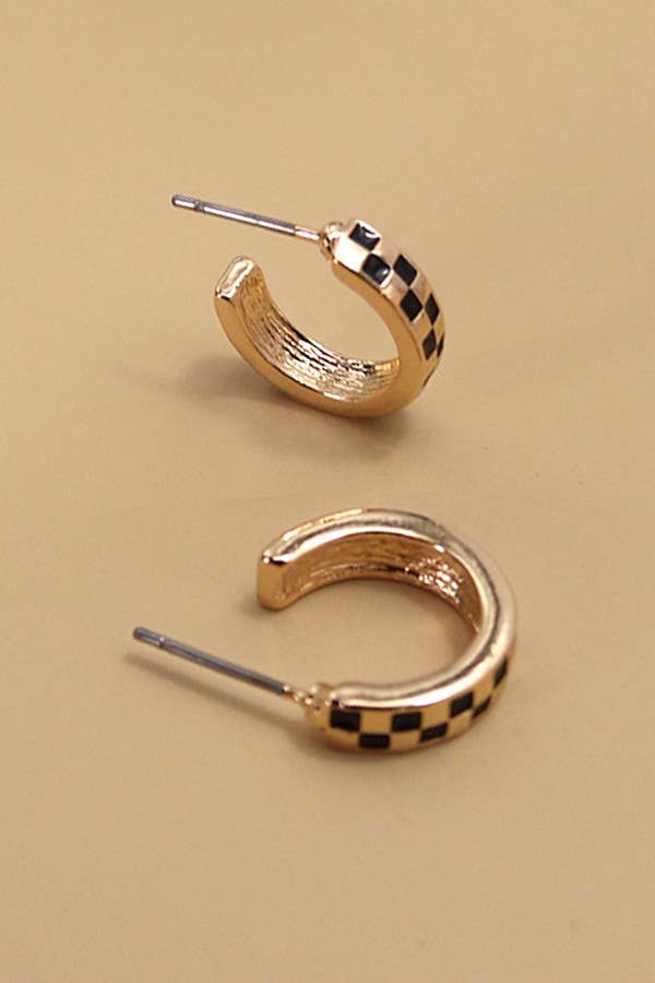 Checker Huggie Hoops