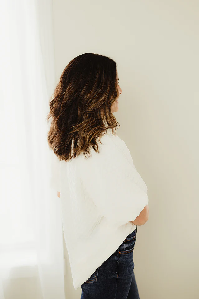 Chic Edge Jacquard Top - Image 3