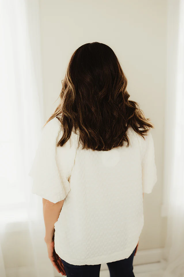 Chic Edge Jacquard Top - Image 4