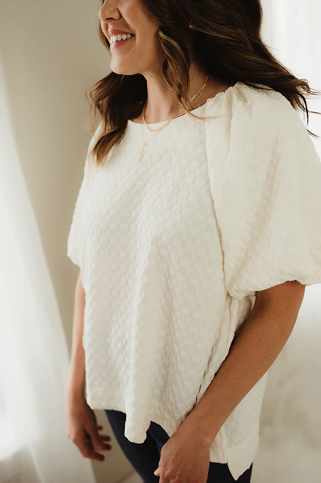 Chic Edge Jacquard Top - Image 6