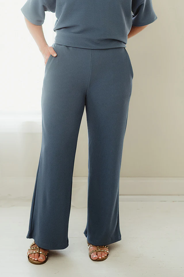 Dusty Blue Flow & Fit Ribbed Set - Image 5