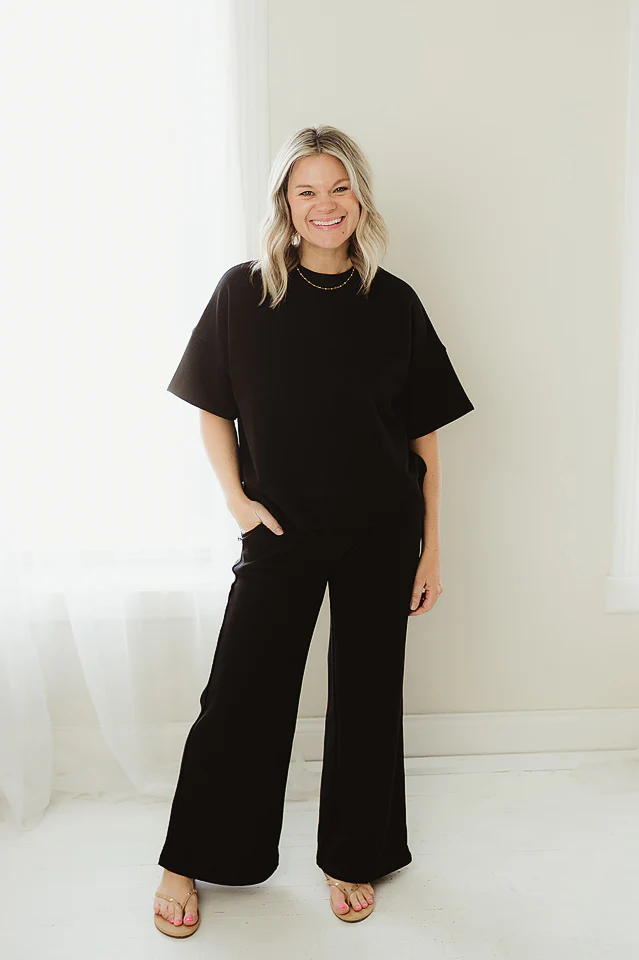 Black Flow & Fit Ribbed Set