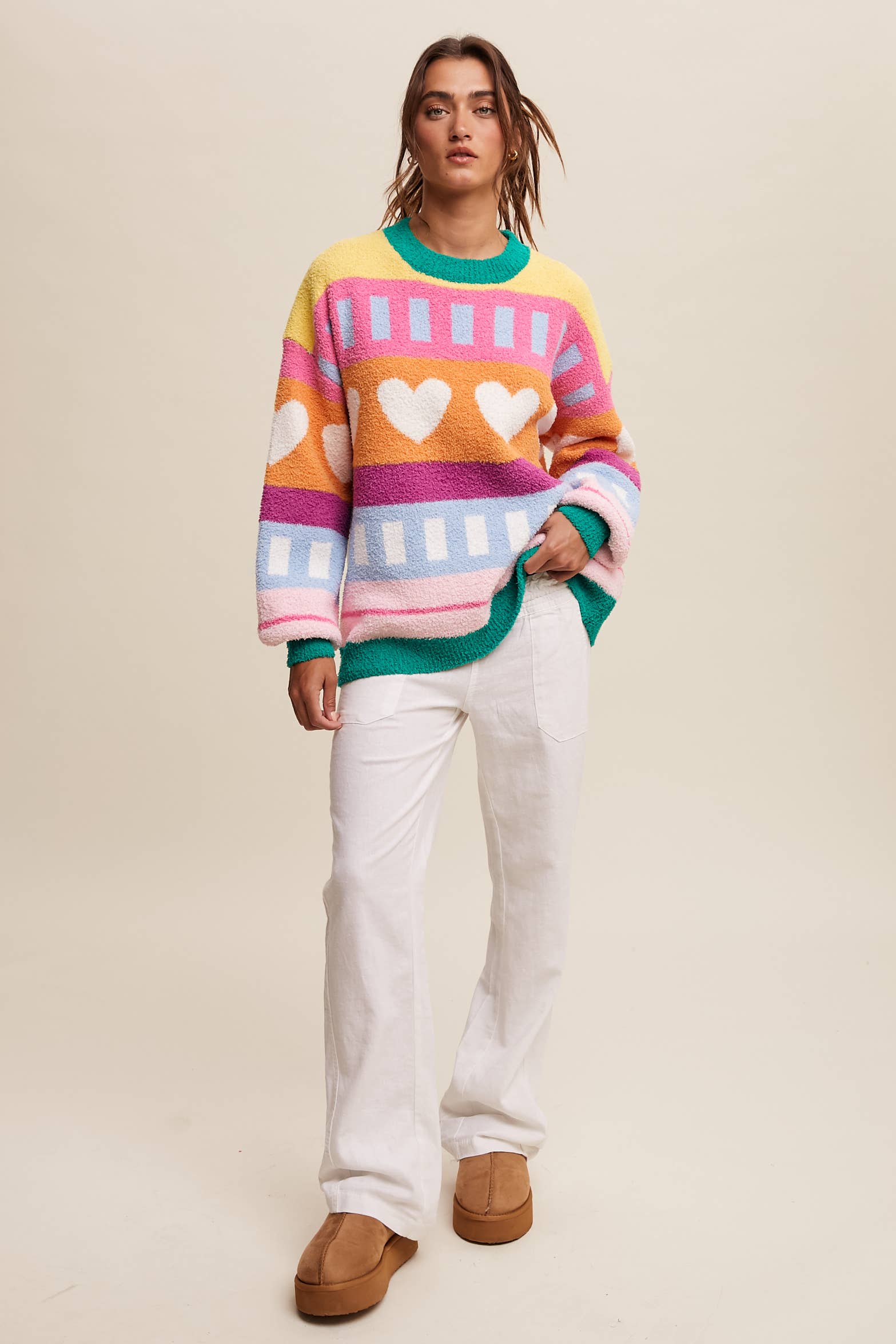 Colorful Heart Pattern Sweater {2 colors available} - Image 10